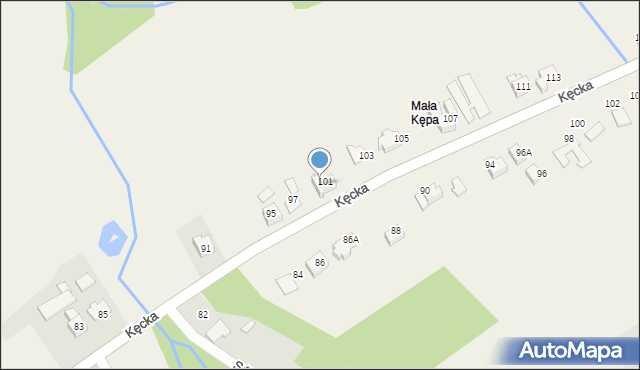 Kozy, Kęcka, 99a, mapa Kozy