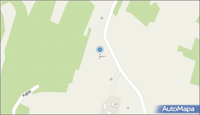 Lanckorona, Kępa, 17, mapa Lanckorona
