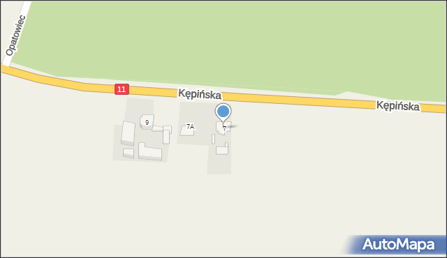 Łęka Opatowska, Kępińska, 7, mapa Łęka Opatowska