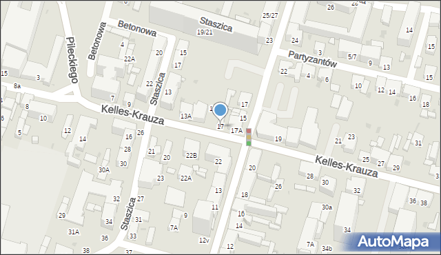 Radom, Kelles-Krauza Kazimierza, 17, mapa Radomia