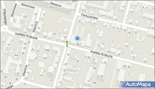 Radom, Kelles-Krauza Kazimierza, 19, mapa Radomia