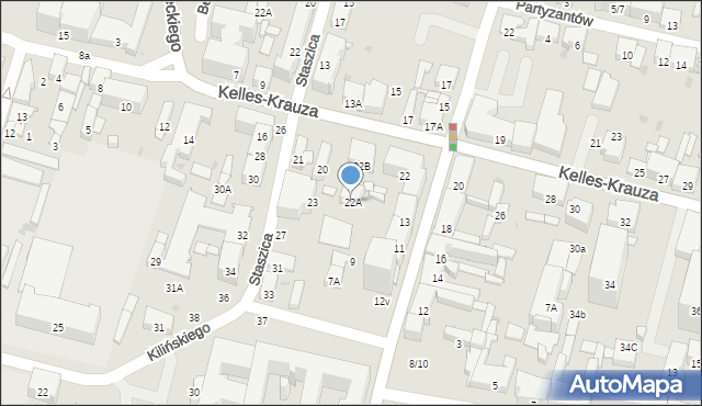 Radom, Kelles-Krauza Kazimierza, 22A, mapa Radomia
