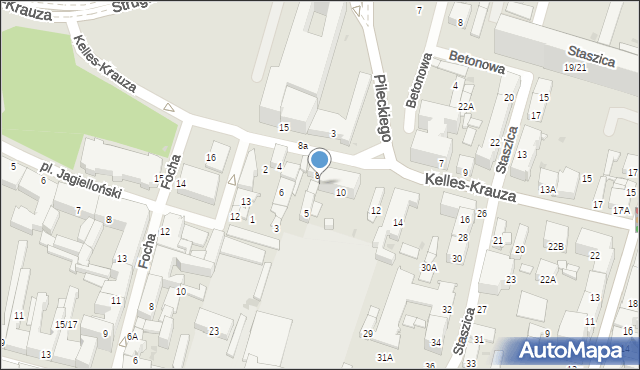 Radom, Kelles-Krauza Kazimierza, 8d, mapa Radomia