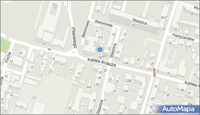 Radom, Kelles-Krauza Kazimierza, 9, mapa Radomia