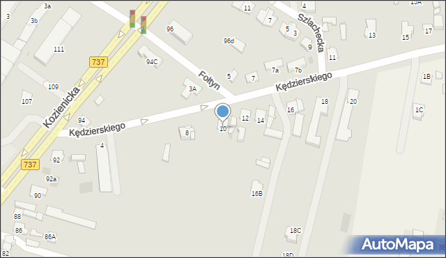 Radom, Kędzierskiego Apoloniusza, 10, mapa Radomia