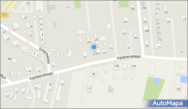 Radom, Kędzierskiego Apoloniusza, 17, mapa Radomia