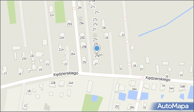 Radom, Kędzierskiego Apoloniusza, 27a, mapa Radomia