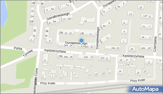Ruda Śląska, Kędzierzyńska, 22B, mapa Rudy Śląskiej