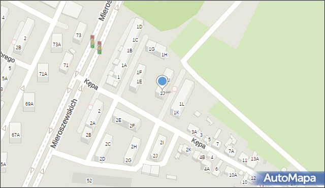 Sosnowiec, Kępa, 1J, mapa Sosnowca