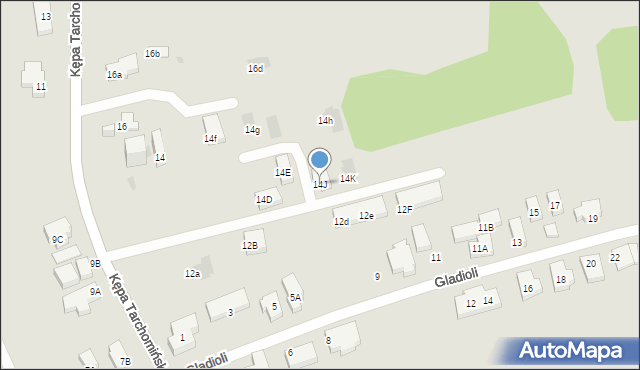 Warszawa, Kępa Tarchomińska, 14J, mapa Warszawy