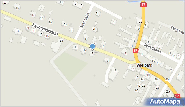 Wielbark, Kętrzyńskiego Wojciecha, 7, mapa Wielbark