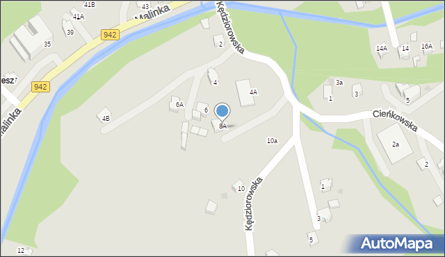 Wisła, Kędziorowska, 8A, mapa Wisła