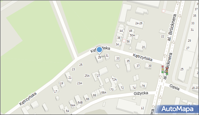 Wrocław, Kętrzyńska, 29, mapa Wrocławia