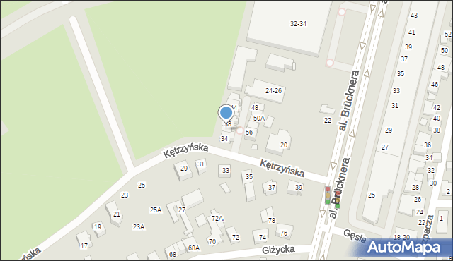 Wrocław, Kętrzyńska, 36, mapa Wrocławia