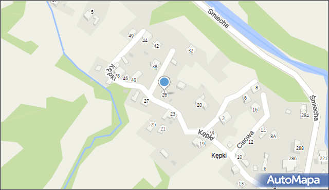 Żabnica, Kępki, 26, mapa Żabnica