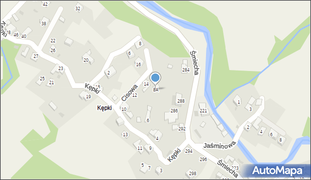 Żabnica, Kępki, 8A, mapa Żabnica