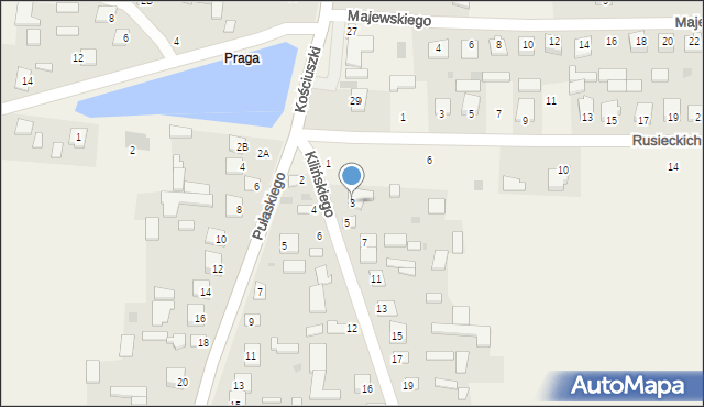 Adamów, Kilińskiego Jana, płk., 3, mapa Adamów