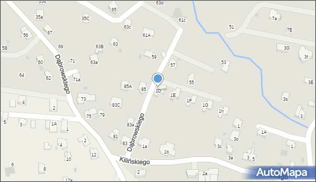 Andrychów, Kilińskiego Jana, płk., 1D, mapa Andrychów