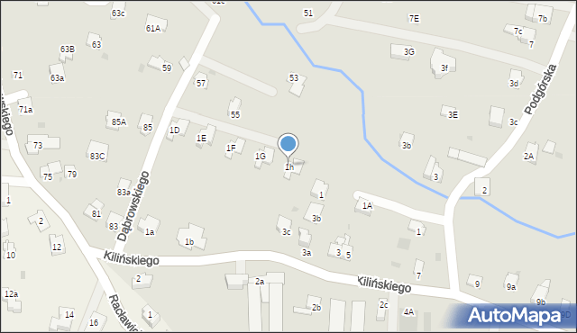 Andrychów, Kilińskiego Jana, płk., 1h, mapa Andrychów