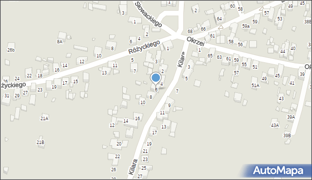 Będzin, Kilara Wojciecha, 6, mapa Będzin