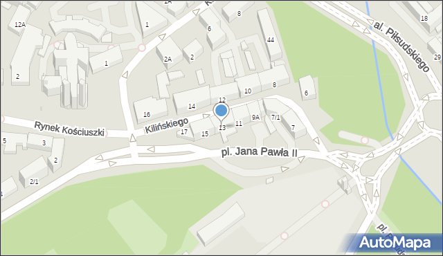 Białystok, Kilińskiego Jana, płk., 13, mapa Białegostoku