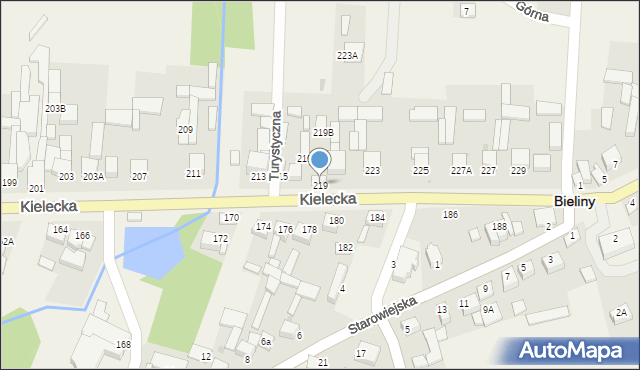 Bieliny, Kielecka, 219, mapa Bieliny