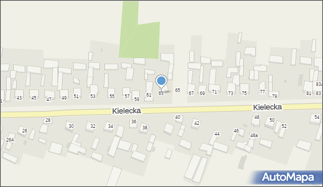 Bieliny, Kielecka, 63, mapa Bieliny
