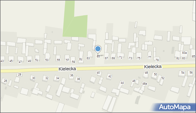 Bieliny, Kielecka, 65, mapa Bieliny