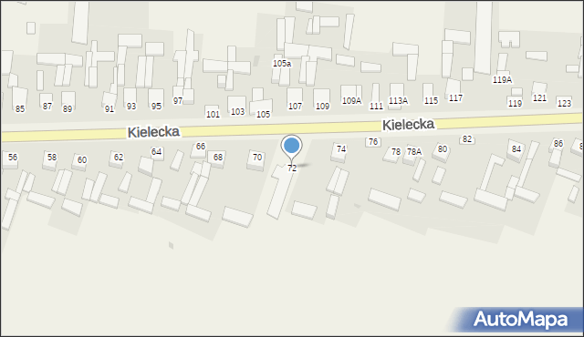Bieliny, Kielecka, 72, mapa Bieliny