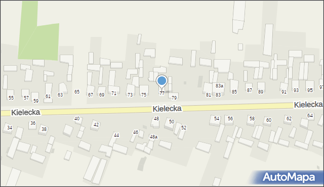 Bieliny, Kielecka, 77, mapa Bieliny