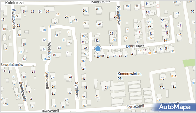 Bielsko-Biała, Kirasjerów, 29, mapa Bielsko-Białej