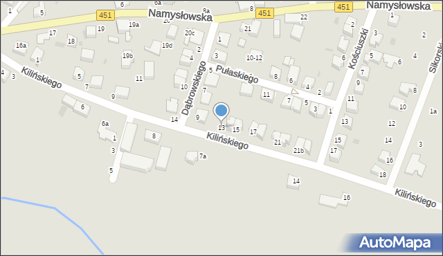 Bierutów, Kilińskiego Jana, płk., 13, mapa Bierutów