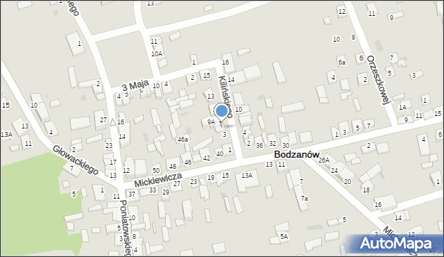 Bodzanów, Kilińskiego Jana, płk., 5, mapa Bodzanów