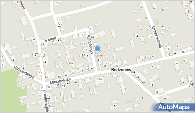 Bodzanów, Kilińskiego Jana, płk., 6, mapa Bodzanów