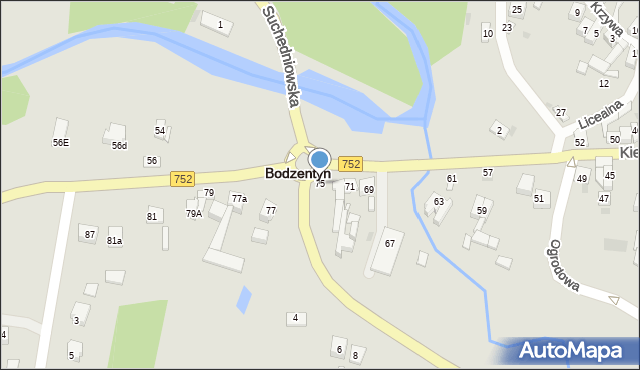 Bodzentyn, Kielecka, 75, mapa Bodzentyn