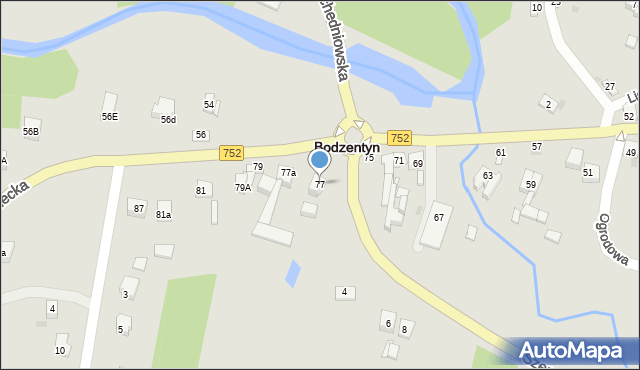 Bodzentyn, Kielecka, 77, mapa Bodzentyn