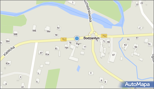 Bodzentyn, Kielecka, 77a, mapa Bodzentyn