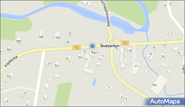 Bodzentyn, Kielecka, 77a, mapa Bodzentyn