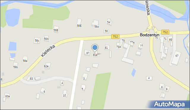 Bodzentyn, Kielecka, 81a, mapa Bodzentyn