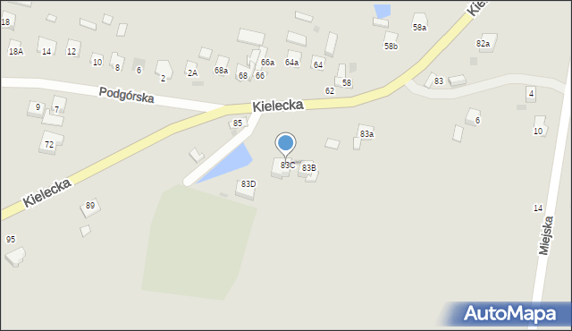 Bodzentyn, Kielecka, 83C, mapa Bodzentyn