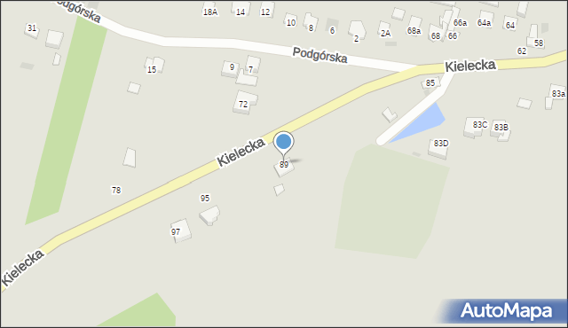 Bodzentyn, Kielecka, 89, mapa Bodzentyn
