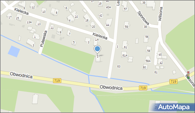 Brwinów, Kielecka, 1, mapa Brwinów