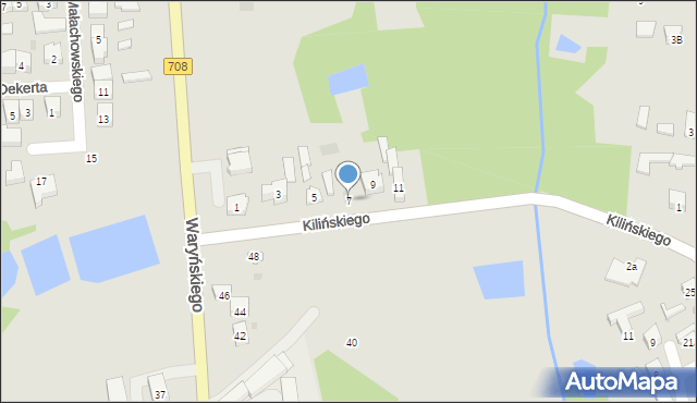 Brzeziny, Kilińskiego Jana, płk., 7, mapa Brzeziny