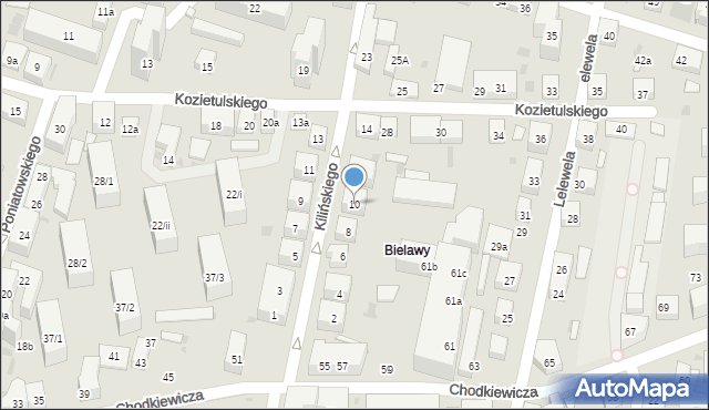 Bydgoszcz, Kilińskiego Jana, płk., 10, mapa Bydgoszczy