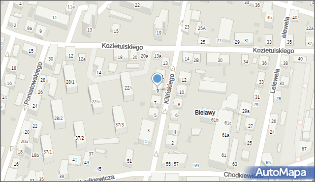 Bydgoszcz, Kilińskiego Jana, płk., 9, mapa Bydgoszczy