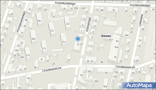Bydgoszcz, Kilińskiego Jana, płk., 3, mapa Bydgoszczy