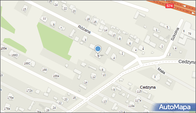 Cedzyna, Kielecka, 6, mapa Cedzyna