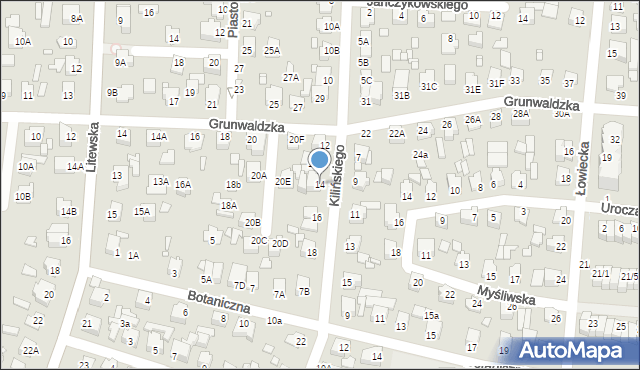 Chełm, Kilińskiego Jana, płk., 14, mapa Chełma