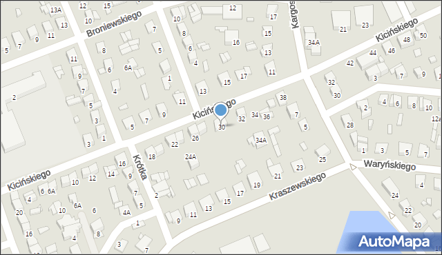 Ciechanów, Kicińskiego Brunona, 30, mapa Ciechanów