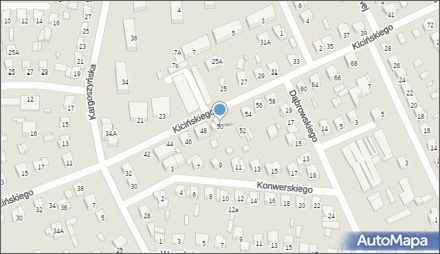 Ciechanów, Kicińskiego Brunona, 50, mapa Ciechanów